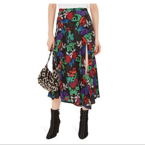 Top Shop Raven Floral Midi Skirt